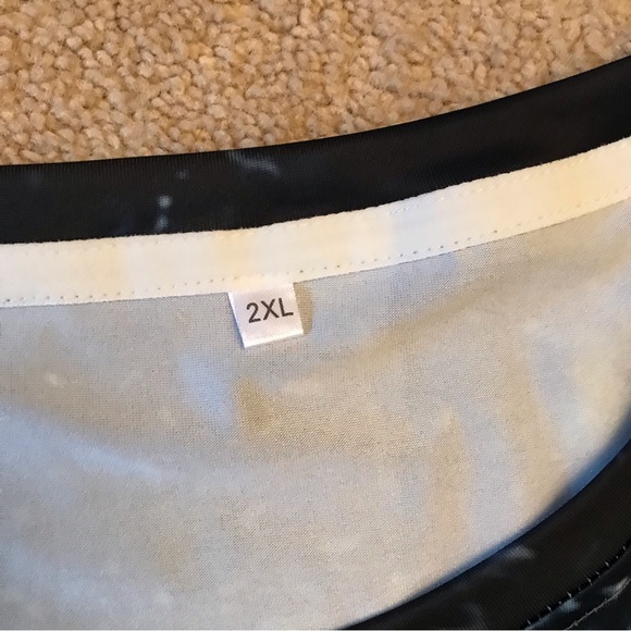 3D Wolf Print Long Sleeve Graphic Tee Double Sided Adult Size 2XL Athletic Blue - Picture 4 of 4